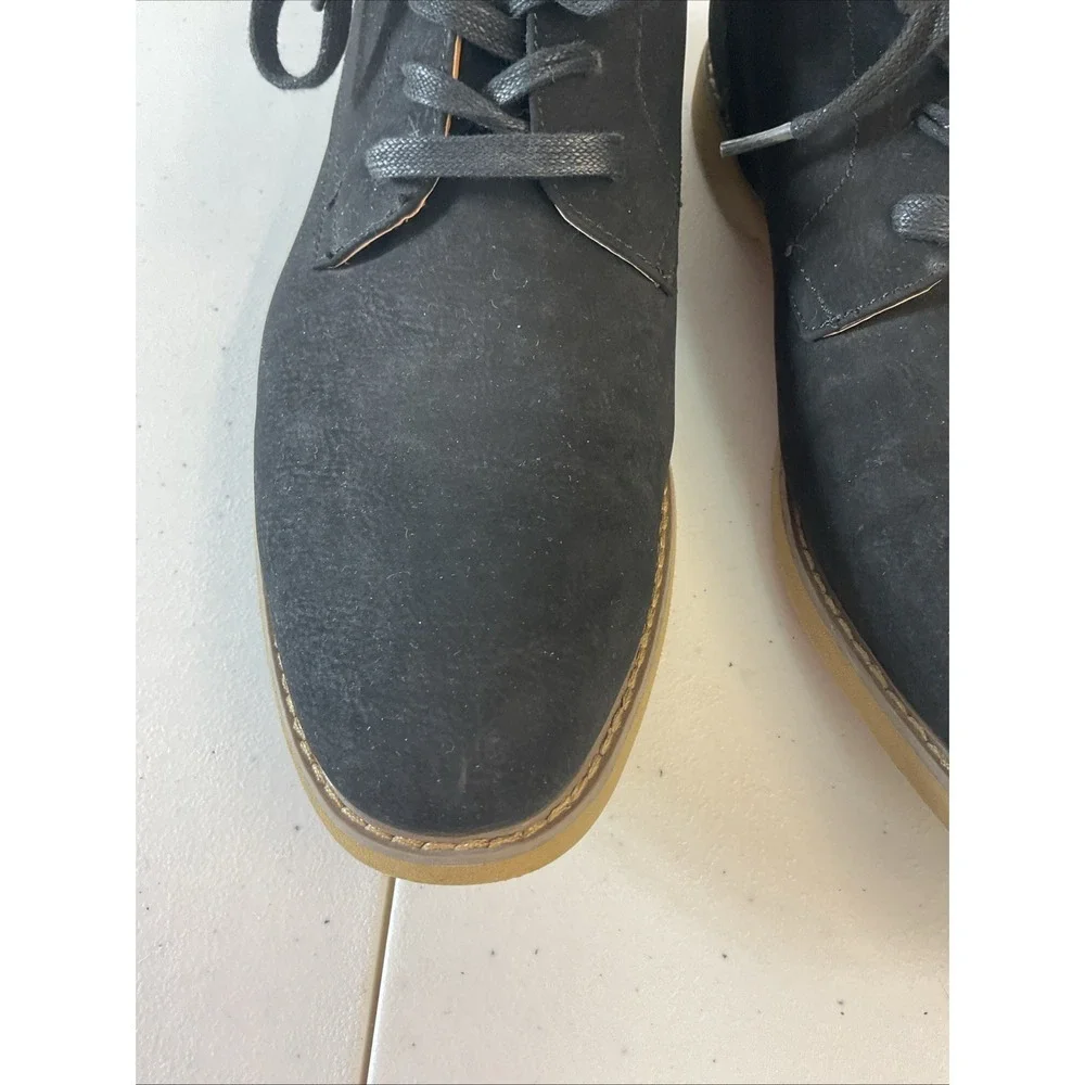Perry Ellis Portfolio Men's Size 12 Black Suede‎ Chukka Ankle Boots Lace Up